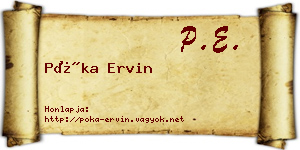 Póka Ervin névjegykártya